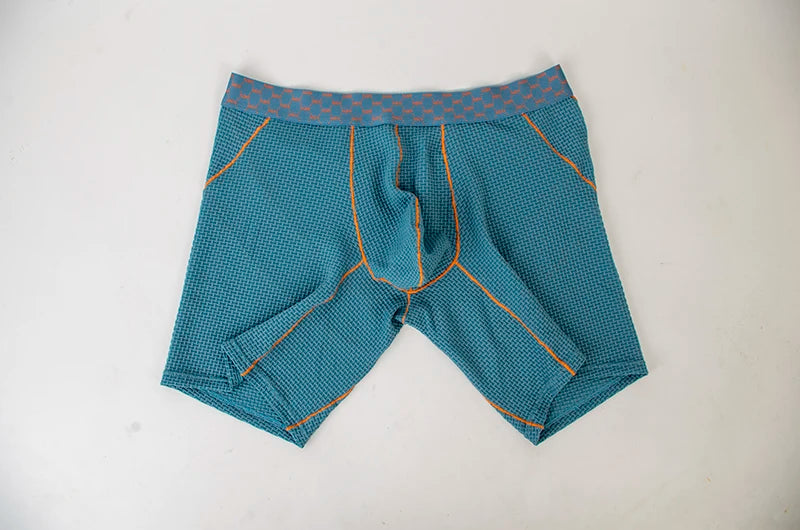 Men Underwear Boxer Shorts Homme Breathable Ice Silk Mid Waist Panites Man U Convex Pouch Long Leg Underpants Cueca Calzoncillos