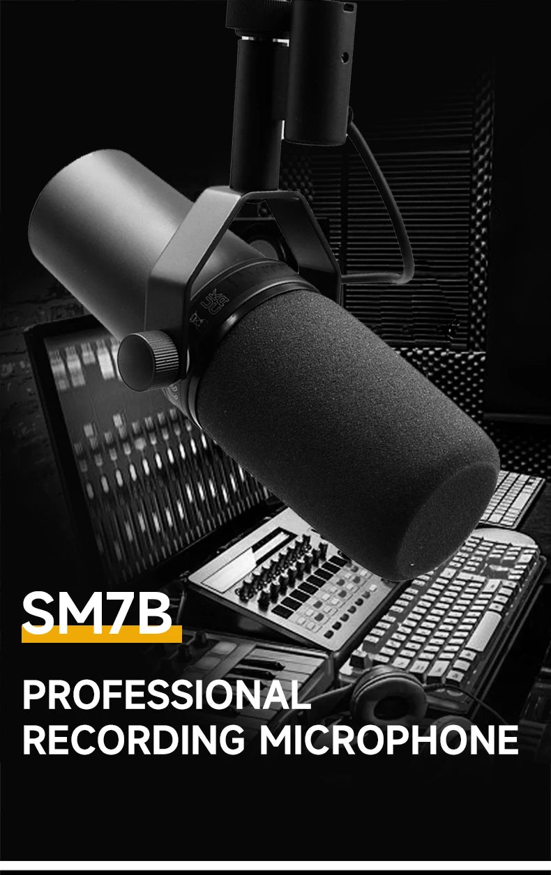 SM7B microphone sm7b dynamic microphone podcast studio set for Live/Stage Recording Podcasting cardioid Black Metal microphone