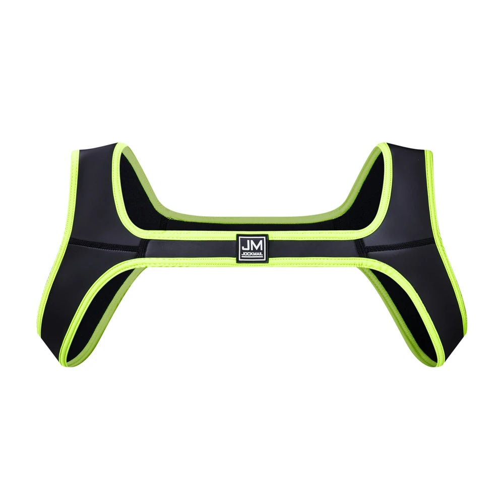 Neoprene Mens Body Chest Harness Lingerie Sexy Shoulder Bondage Straps Gay Clubwear Male Protective Gear Support Sexy Tank Top