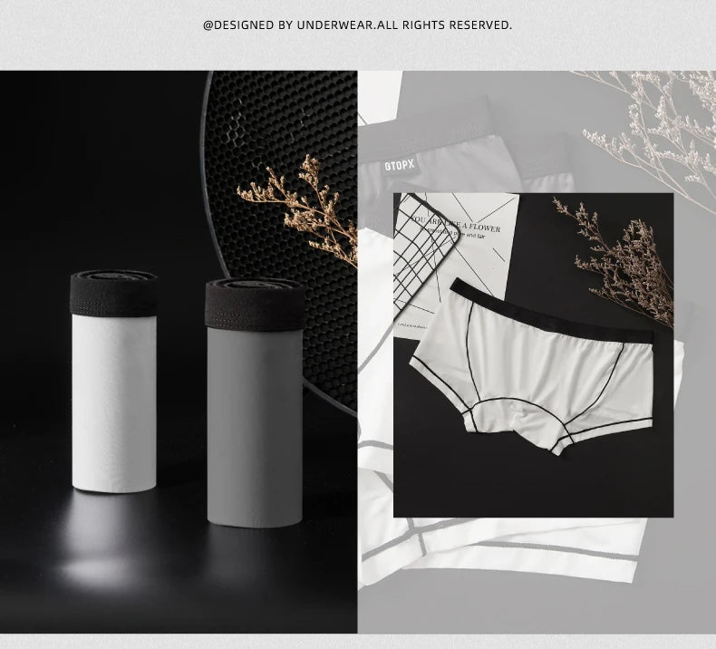Gtopx Man Natural Thin Ice Silk U Touch Comfortable Breathable Boxer Pants Men Underwear