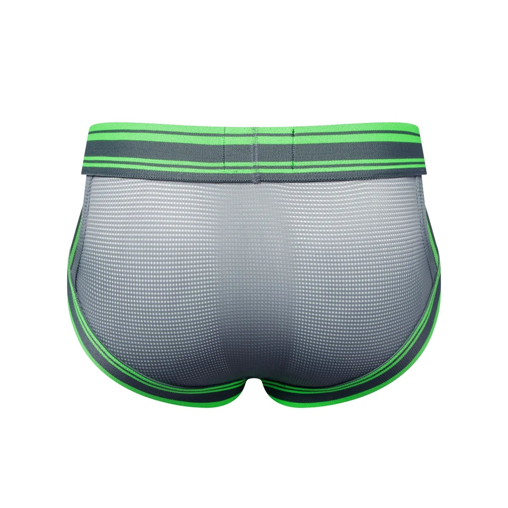 Sexy Underwear Men Briefs Low Waist Mesh Nylon Man&