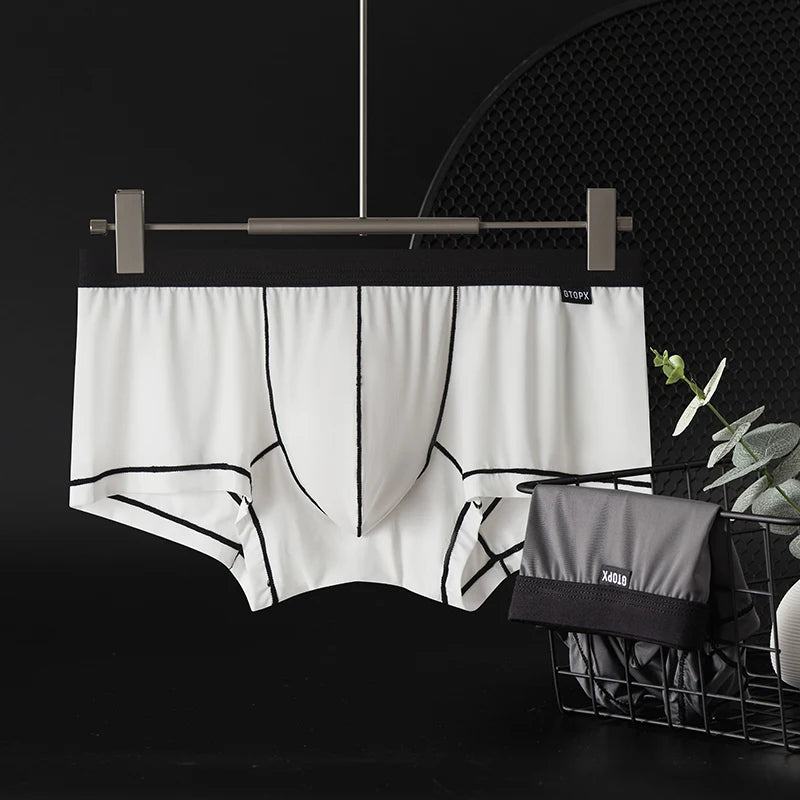 Gtopx Man Natural Thin Ice Silk U Touch Comfortable Breathable Boxer Pants Men Underwear