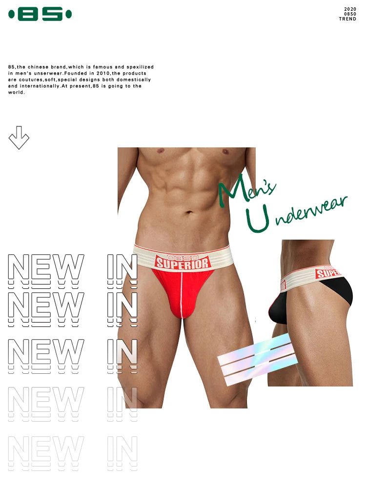 CMENIN 3pcs Cotton Mens Underwear Briefs High Cut Sexy Wide Waistband Men&