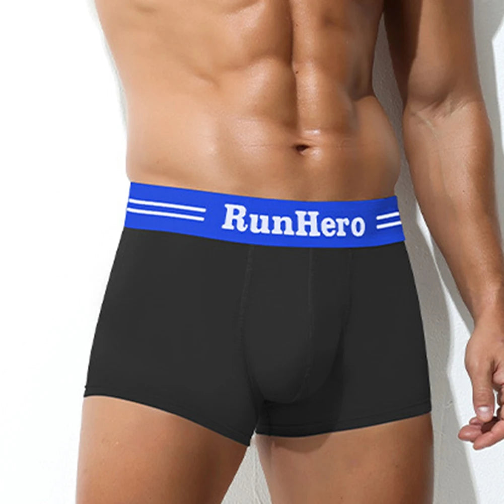 Men Cotton Boxer Briefs U Convex Pouch.