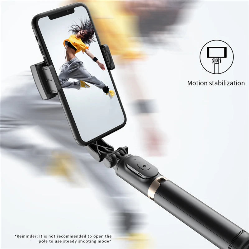 Roreta 2023 NEW Gimbal Stabilizer Selfie Stick Foldable Wireless Tripod with Bluetooth Shutter Monopod for IOS Android