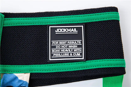 Jockmail SexyThong Men Jockstrap Cotton Briefs Lacing Camouflage Green 3.15" Waistband Footballer Lace Up Open Gay Man Underwear