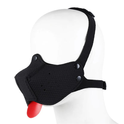 Puppy Play Gay Toys Half Face Dog Mask with Tongue Adult Games Slave Bondage Restraint Muzzle BDSM Sex Mask Fetish Hood for Men