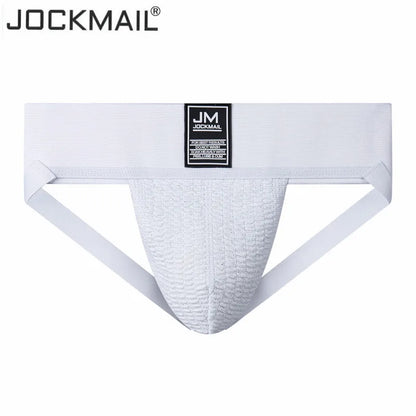 JOCKMAIL Men's, Young Men Gym Workout Jockstrap with 3" Waistband, Athletic Supporter w/ Stretch Mesh Pouch