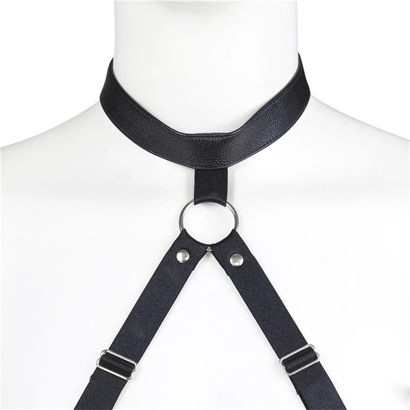 Fetish Gay Penis Pouch Leather Harness Men Open Crotch Full Body Bondage Clothes Sexy Party Clubwear Chest Harness Belts for Men