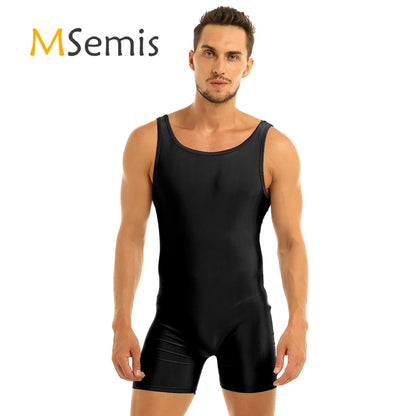 Men's Gymnastics Leotard Swimsuit Sports Body Swim Bodysuit Bodystocking Swimwear Swimming Bathing Suit Unitard Under Clothes