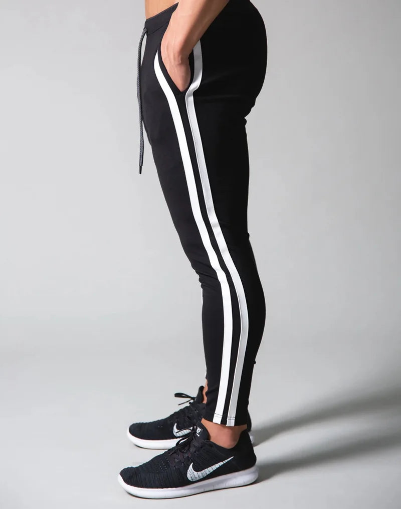 Joggers Men Striped Sweatpants Casual Long Pants Men Fitness Running Workout Track Trousers