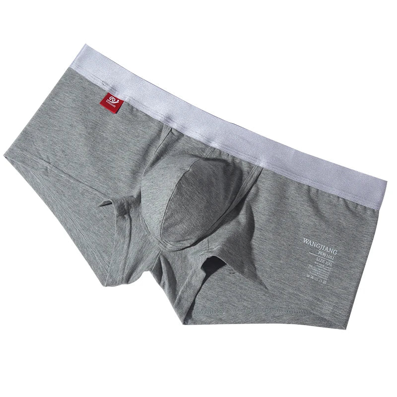 2Pcs/1Pcs Open Front Underwear Men Cotton Sexy Men's Boxer Shorts Panties Breathable Pouch Bulge Underpants Male