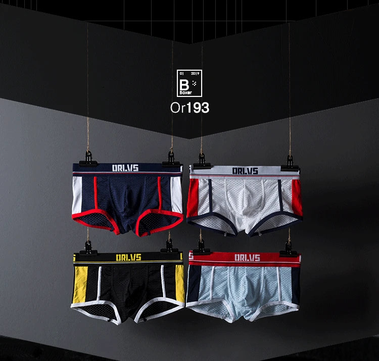 ORLVS men's panties, mesh mesh breathable boxers, U convex bags, boxers, men's OR193