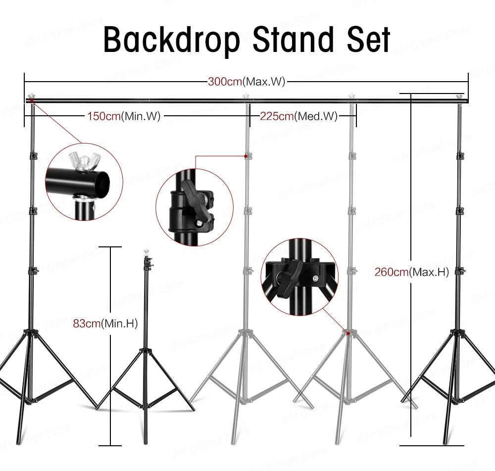 Photography Lighting Kit 2.6x3M Photo Background Muslin Backdrops & Softbox & Umbrella & Reflector& Light Stand For Photo Studio