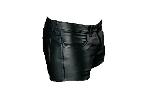 Men Shorts Solid Color Casual Mens Short PU Leather Pants Spring Summer Men Fashion Punk Style Black Shorts for Men