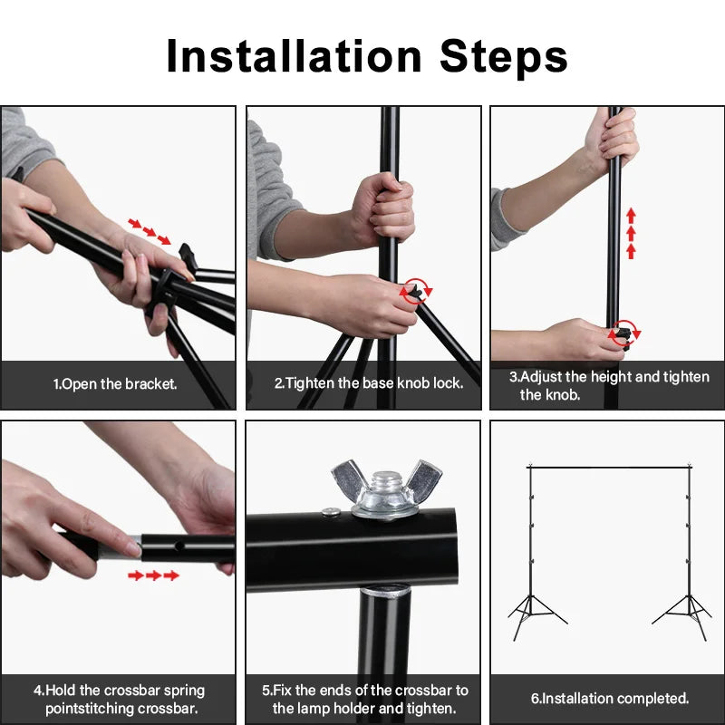 Professional Background Stand 2/2.6x3m Aluminum Alloy Studio Photo Frame Backdrop Stands Support System Photography Accessories