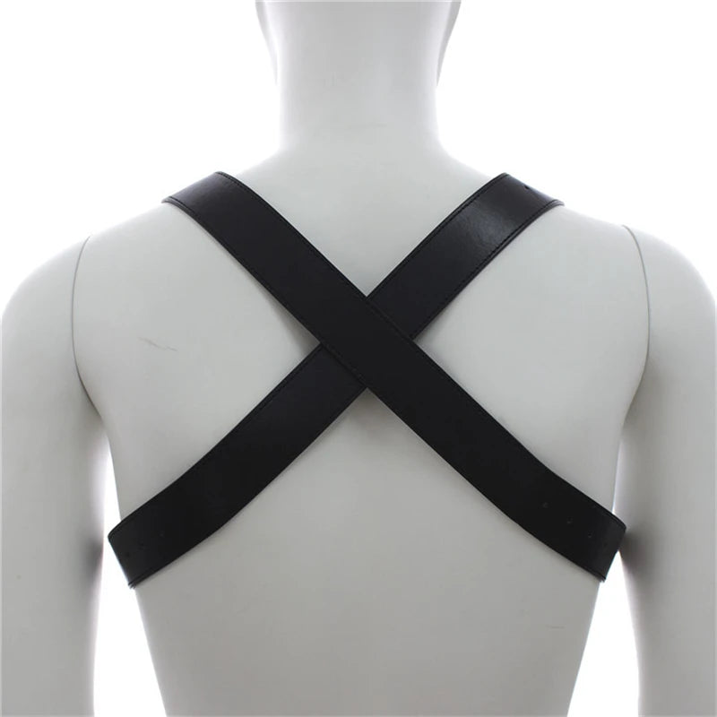 Leather Fetish Men Body Harness Belts BDSM Bondage Gay Clothes Sexual Punk Rave Tops Chest Harness Straps for Stage Clubwear