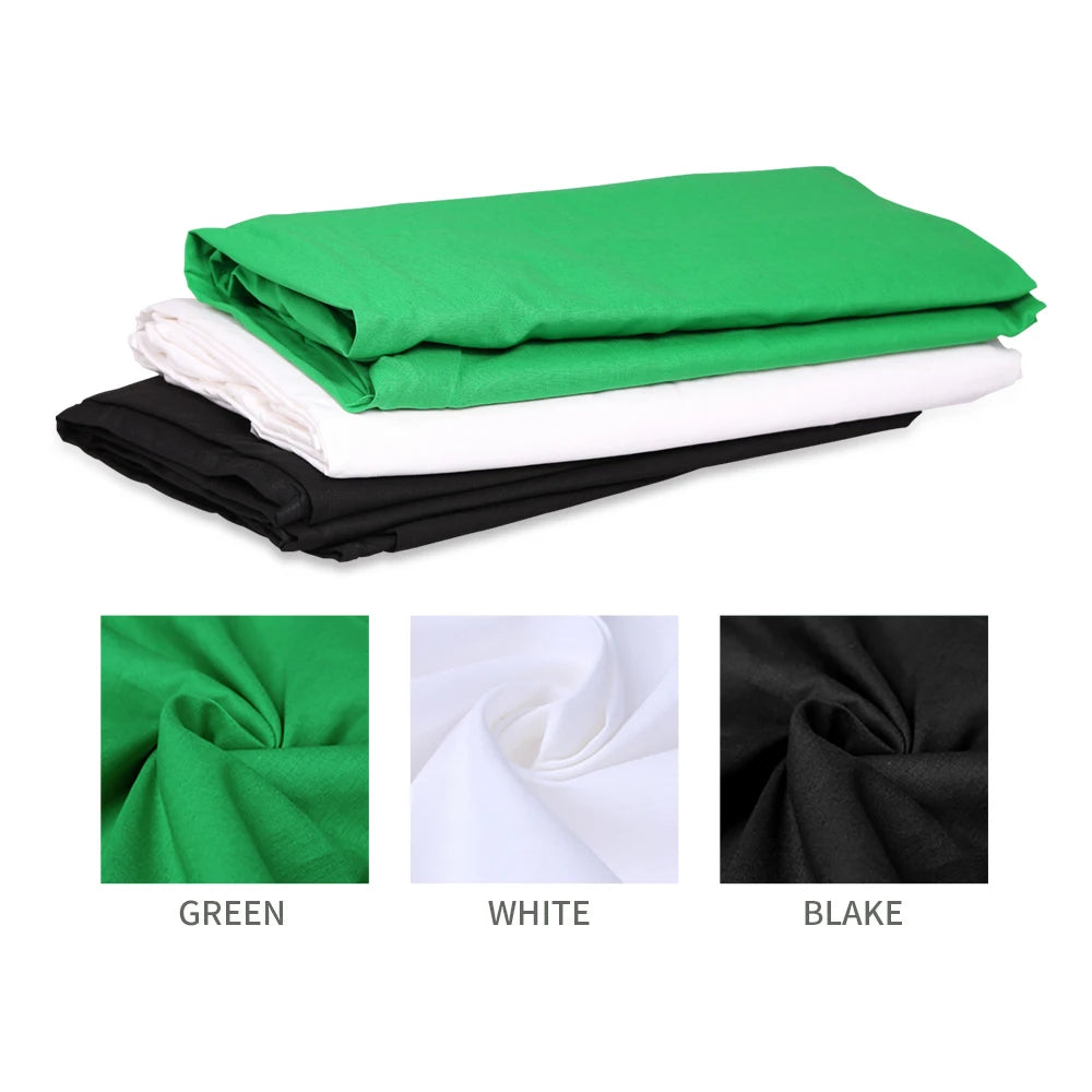 SH Photography Photo Studio Lighting Kit Including 2x2M Photo Background Muslin Backdrops And Green Background With Portable Bag