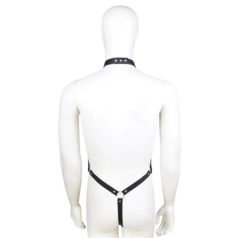 Fetish Gay Penis Pouch Leather Harness Men Open Crotch Full Body Bondage Clothes Sexy Party Clubwear Chest Harness Belts for Men