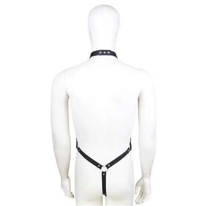 Fetish Gay Penis Pouch Leather Harness Men Open Crotch Full Body Bondage Clothes Sexy Party Clubwear Chest Harness Belts for Men