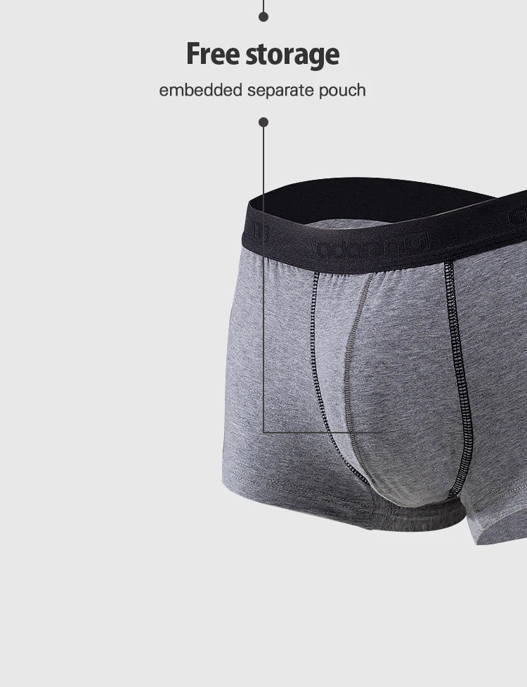 Men's Cotton Boxer Breathable U Pouch Underwear