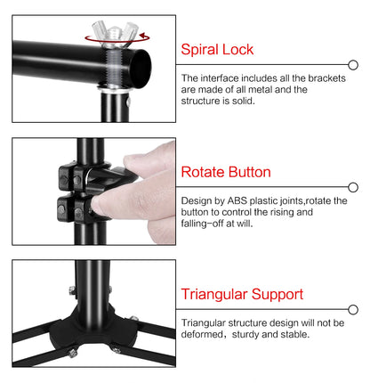 Photography Background Frame Support Softbox Lighting Kit Photo Studio Equipment Accessories With 3Pcs Backdrop And Tripod Stand