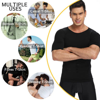 Men Body Shaper Slimming T Shirt Compression Shirts Gynecomastia Undershirt Waist Trainer Muscle Tank Tops Weight Loss Shapewear