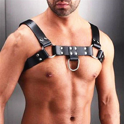 Leather Fetish Gay BDSM Men Harness Belts Adjustable Sexual Gay Bondage Clothing Body Chest Harness Straps for Rave Party Stage