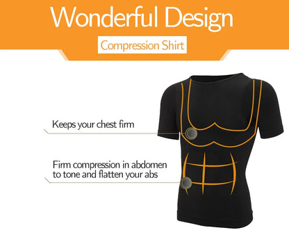 Men Body Shaper Slimming T Shirt Compression Shirts Gynecomastia Undershirt Waist Trainer Muscle Tank Tops Weight Loss Shapewear