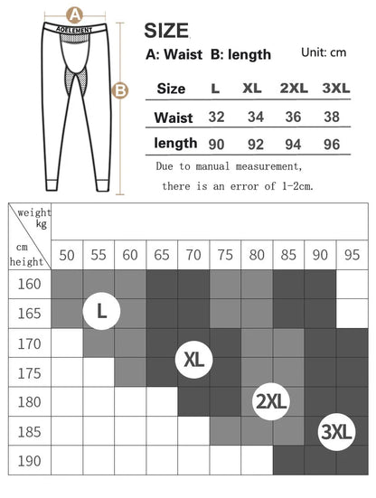 Men Long Johns Sexy U Convex Penis Pouch Tight Underwear Men Modal Stretch Slim Leggings Gay Home Lounge Man Basic Thermal Pants