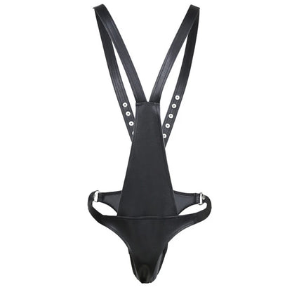 Fetish Gay Penis Pouch Leather Harness Men Open Crotch Full Body Bondage Clothes Sexy Party Clubwear Chest Harness Belts for Men