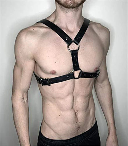 Fetish Gay BDSM Chest Harness Belts Sexual Leather Men Clothes Punk Rave Body Harness Straps Sexy Erotic Male Bondage Lingerie