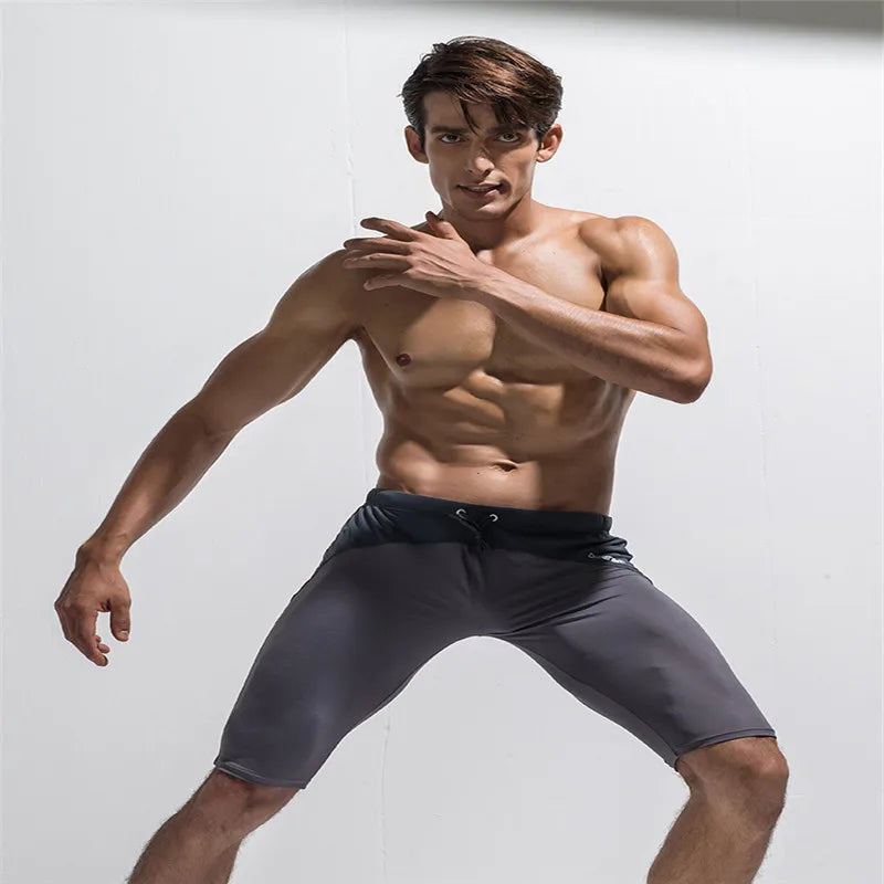 Summer New Fashion Sports Fitness Pants Men Mesh Breathable Quick Dry Playing Sports Tight Shorts Thin Straight Beach Shorts