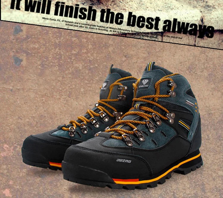 Men Hiking Shoes Waterproof Leather Shoes Climbing &amp; Fishing Shoes New Outdoor Shoes Men High Top Winter Boots Trekking Sneaker