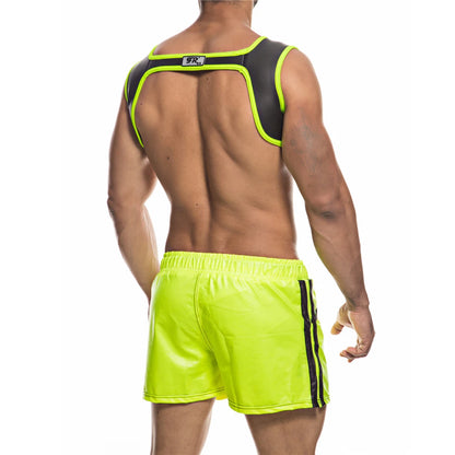 2PCS/Lots Men Neoprene Chest Harness+Causal Shorts Pants Workout Fitness Undershirts Underwear Shoulder Muscle Harness Trunks XL