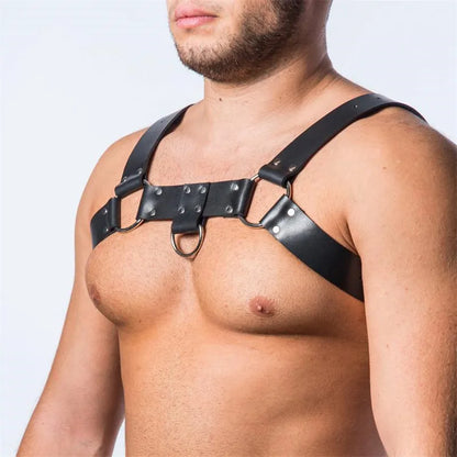 Fetish Gay BDSM Chest Harness Belts Sexual Leather Men Clothes Punk Rave Body Harness Straps Sexy Erotic Male Bondage Lingerie