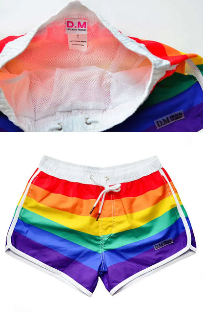 Rainbow Mens Beach Shorts Board Swimming Trunks DM Swimwear Boardshorts Sexy Boxer Swimsuit Surf Short Pants Desmiit Zwembroek