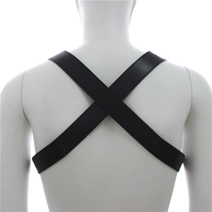 Sexual Gay Lingerie Leather Man Harness Belts  BDSM Bondage Fetish Men Clothes Punk Rave Goth X-Shape Chest Harness Straps