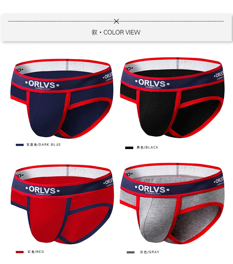 ORLVS men's underwear cotton breathable low waist sexy hip briefs men's underwear a generation OR145