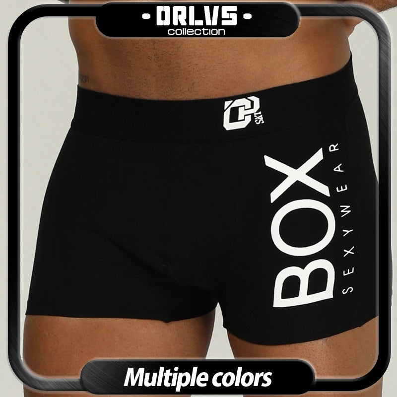 ORLVS Brand Men's Cotton Boxer Briefs U Convex Pouch