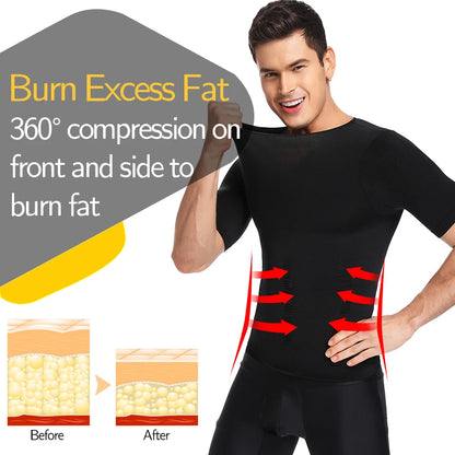 Men Body Shaper Slimming T Shirt Compression Shirts Gynecomastia Undershirt Waist Trainer Muscle Tank Tops Weight Loss Shapewear