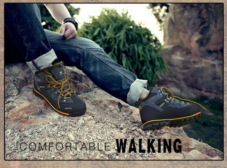 Men Hiking Shoes Waterproof Leather Shoes Climbing & Fishing Shoes New Outdoor Shoes Men High Top Winter Boots Trekking Sneaker