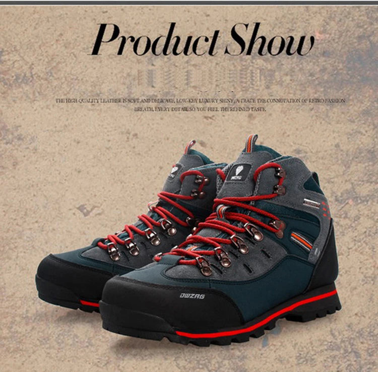 Men Hiking Shoes Waterproof Leather Shoes Climbing &amp; Fishing Shoes New Outdoor Shoes Men High Top Winter Boots Trekking Sneaker