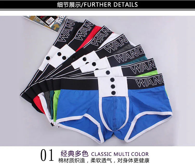 WJ cotton trousers button male underpants wide belt men's underwear wj 2022 PJ