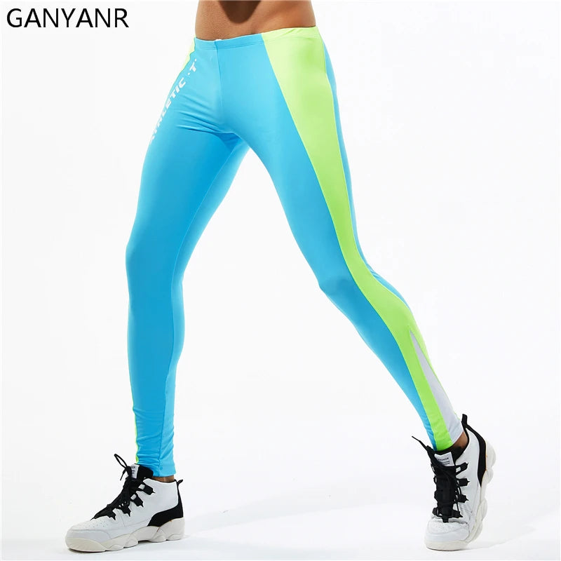 GANYANR Running Set Men leggings Clothing Sweatshirt gym suit Football basketball Soccer Tracksuit Sportswear Yoga shorts tights