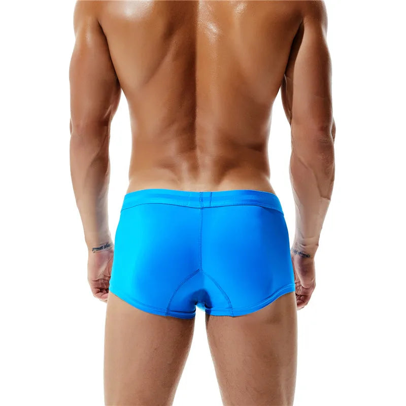 SEOBEAN Brand Male Panties Solid Boxer Briefs Men Underwear U Convex Pouch Sexy Low Waist Underpants Men Boxers Shorts