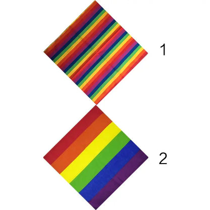 Festival Rainbow Colorful Seven Stripes 55x55CM Unisex Cotton Pocket Square Scarf Headband Bandana Gay Parade Wristband Neck Tie