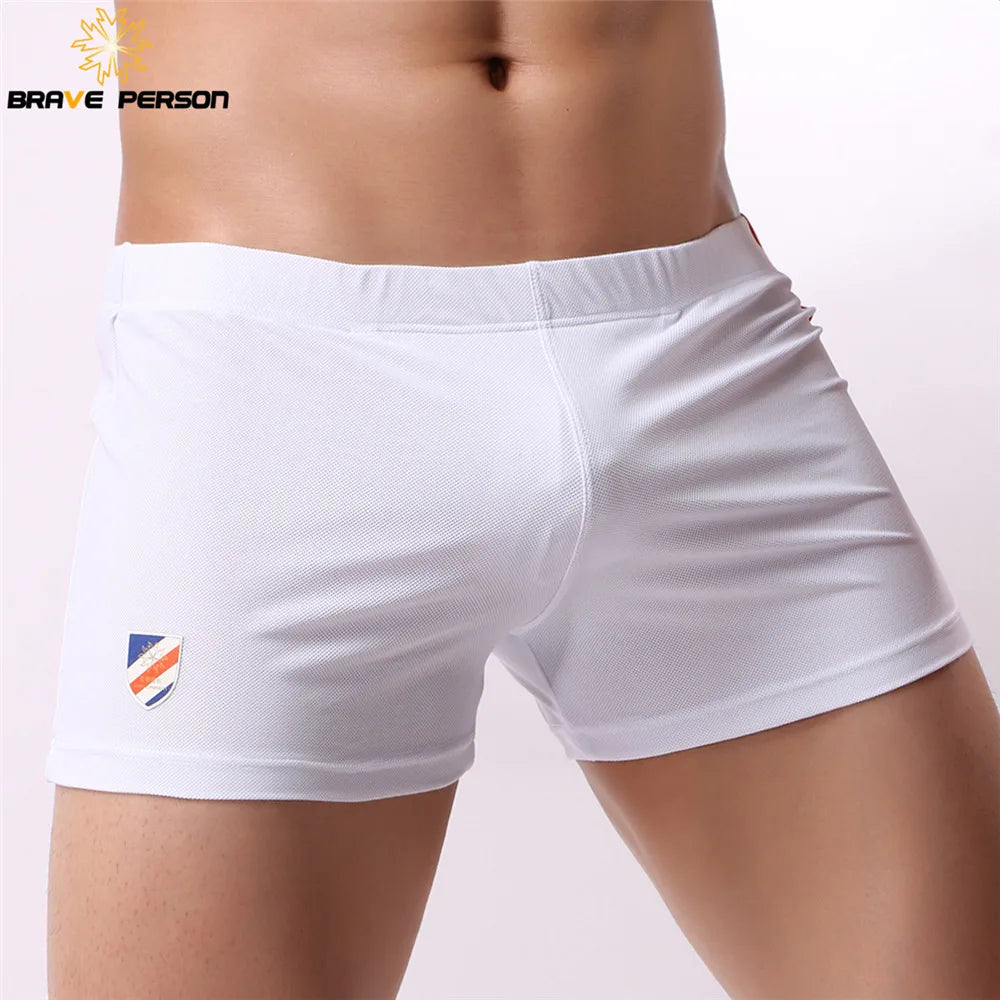 Brave Person Men's Sleep Bottoms Shorts Underwear Men Boxers Shorts Lounge Home Sleepwear Breathable Shorts Pajama