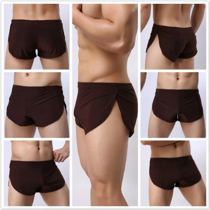 3PCS/LOT Men's Arrow Boxers 80% Polyamid 20% Elastine Sexy Underwear Soft Silk Home Loose Boxer Black/White/Gray/Coffee S M L XL