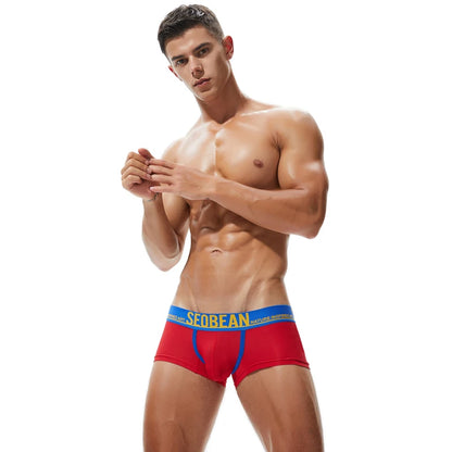 SEOBEAN Colorful Lucky Men's Boxer Briefs Mesh Breathable Underpants Sexy Men Underwear Boxershorts Male Panties